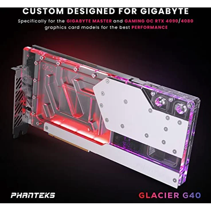 Phanteks Glacier G40 RTX 4080/90 Wasserblock inkl. Backplate für Gigabyte, D-RGB - chrome – Bild 2