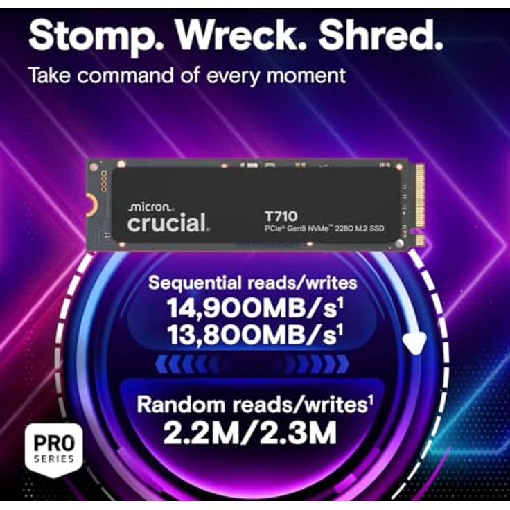 Crucial T710, 1TB M.2 2280 SSD mit PCIe Gen5 x4 NVMe, 14.900 MB/s Lesegeschwindigkeit, 13.700 MB/s Schreibgeschwindigkeit – Bild 3