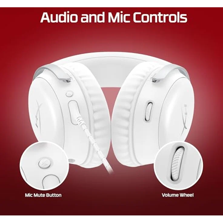 HyperX Cloud III, Gaming Headset mit 53-mm-Treibern und verbessertem Mikrofon, Weiss – Bild 6