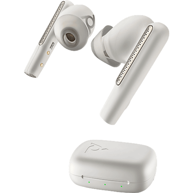 POLY oyager Free 60/60+, True Wireless In-Ear-Headset für Microsoft Teams, Weiß, Geräuschunterdrückung für Arbeit und Freizeit