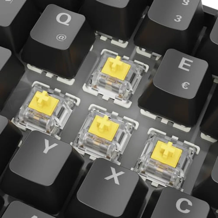 Sharkoon SKILLER SGK50 S4 Gen2, Kompakte Gaming-Tastatur mit Gateron Yellow, Schwarz, DE Layout – Bild 7