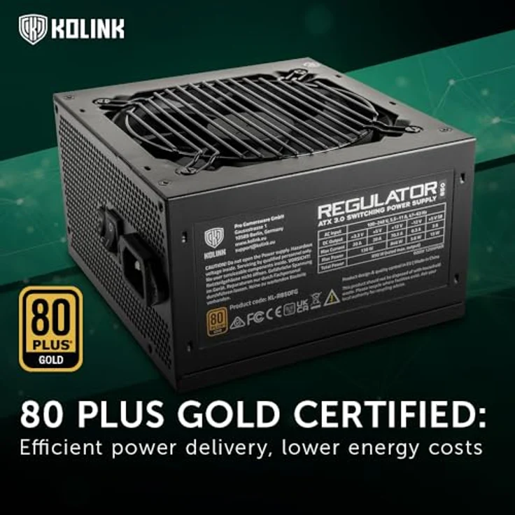 Kolink Regulator 80 PLUS Gold Netzteil, ATX 3.0, PCIe 5.0, modular - 850 Watt (850 W), Schwarz – Bild 2
