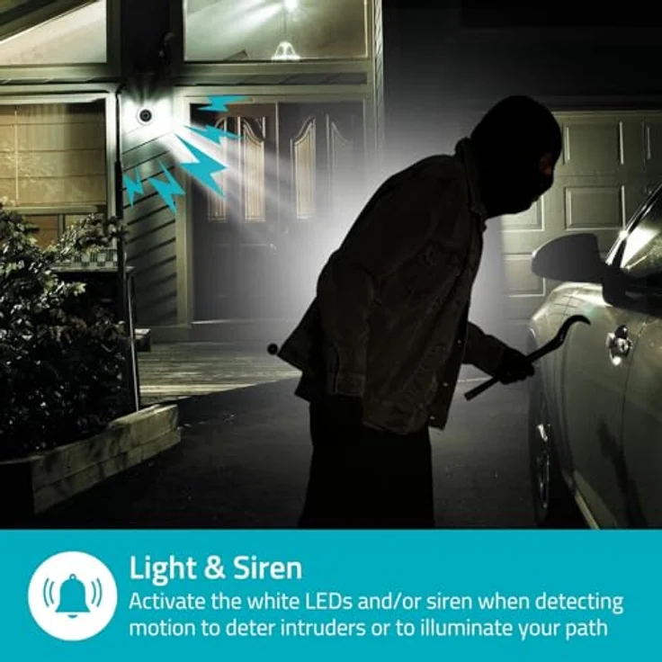 Nedis SmartLife Aussenkamera, Wi-Fi Spotlight 3MP Full HD 1296p, IP65, Cloud Storage, Vollfarb-Nachtsicht, kompatibel mit Alexa und Google Home – Bild 12