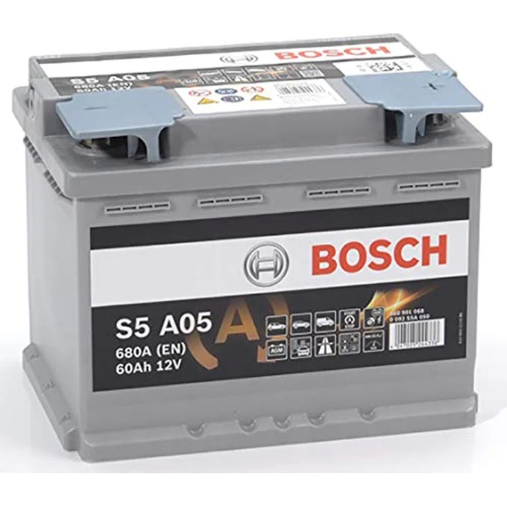 Bosch S5 A05 Autobatterie AGM, 12V 60Ah 680A für Start-Stopp-Systeme, auslaufsicher und rüttelfest – Bild 1