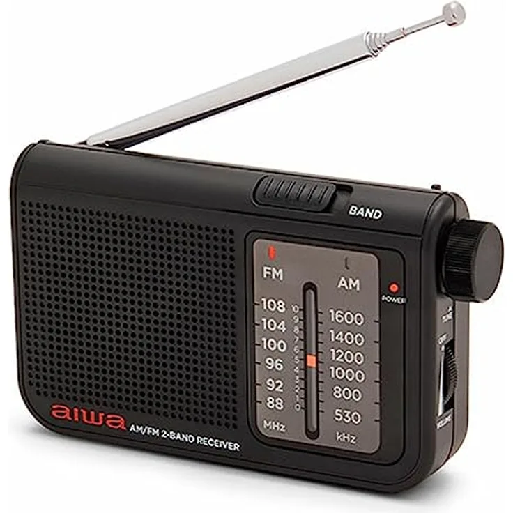Aiwa RS-55BK, Analoges persönliches Radio mit AM/FM Empfang und 3,5 mm Kopfhöreranschluss, schwarz