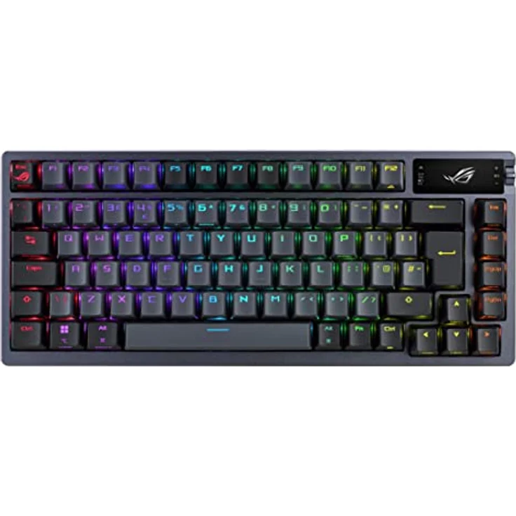 ASUS ROG Azoth RGB Gaming-Tastatur (dt. Layout, 75% Tastaturformfaktor, mechanische ROG NX-Switches, OLED-Display, mit Bluetooth® oder 2,4-GHz-RF Wireless, USB, Windows & MacOS-Modus, schwarz) – Bild 1
