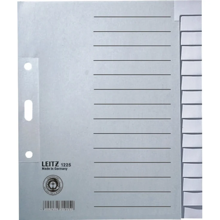 LEITZ Aktenordner, Papierregister Blanko A5, Überbreite, grau – Bild 1