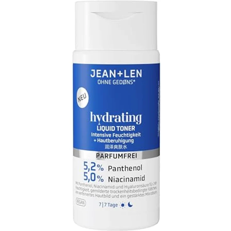Jean & Len Hydrating Liquid Toner, für jeden Hauttyp, parfümfrei, vegan, 150 ml, sanft zum Hautmikrobiom, ideal zur Pflegevorbereitung – Bild 1