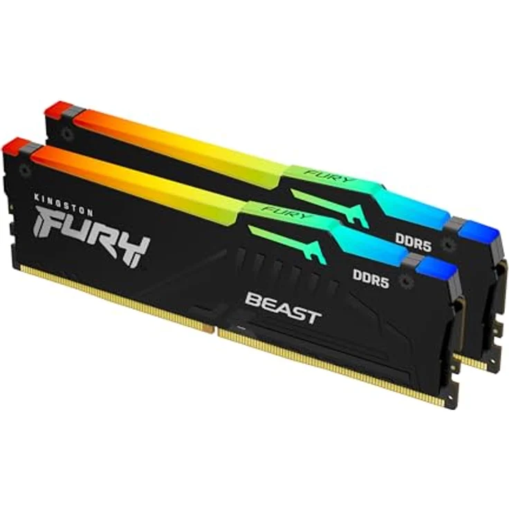 Kingston Fury Beast Schwarz RGB Expo 32GB 6000MT/s DDR5 CL30 DIMM Desktop Gaming Speicher Kit mit 2 - KF560C30BBEAK2-32 – Bild 1