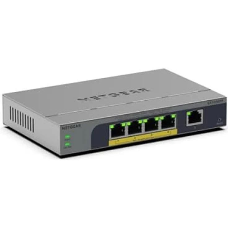 Netgear GS105EPP, 5-Port Gigabit PoE Switch mit 120 Watt PoE-Budget, lüfterlos und Smart-Managed, Schwarz – Bild 2