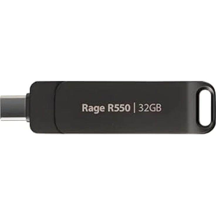Patriot Memory Patriot Rage R550 32GB USB 3.2 Gen 1 Type-A+C Flash Drive - Keychain Design - Dual-Schnittstelle - PE32GR550DSAD – Bild 3