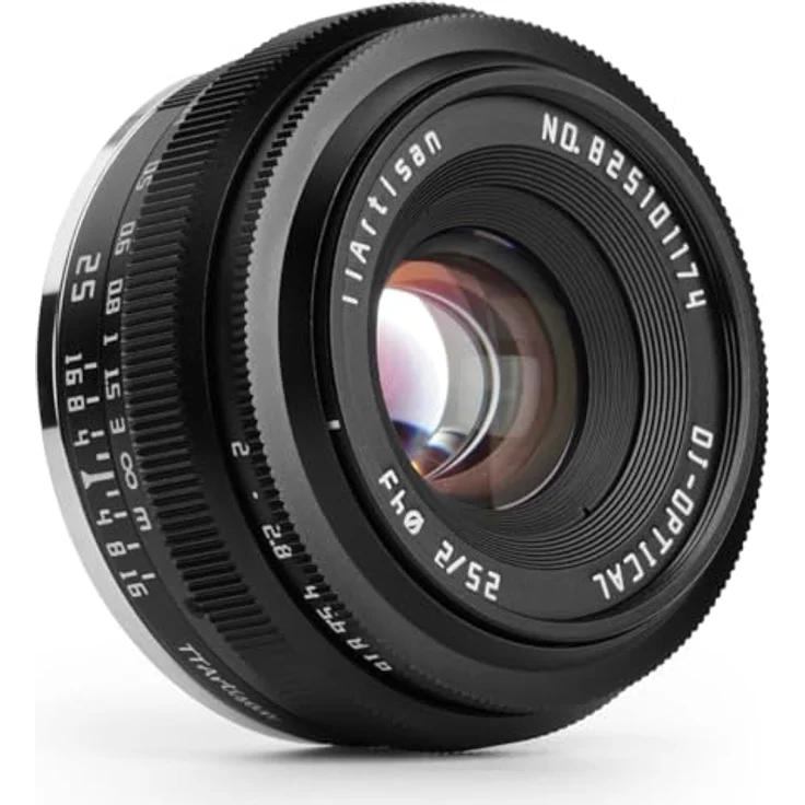 TTArtisan APS-C 25 mm F2, Objektiv mit Metallgehäuse, kompatibel mit M43-Halterung, Schwarz, ideale Nahaufnahmefunktion und große Blende für kreative Fotografie – Bild 5
