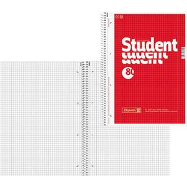 Brunnen Collegeblock Student 1067928, A4, Innen- und Außenrand, 70 g/m², 80 Blatt, kariert – Bild 1