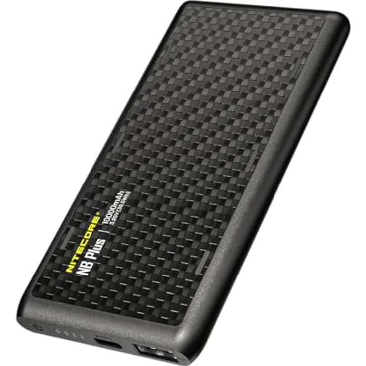 Nitecore Powerbank NB Plus, 10000mAh, Slim Line, ultraleicht, Carbon-Gehäuse, IPX7 wasserfest