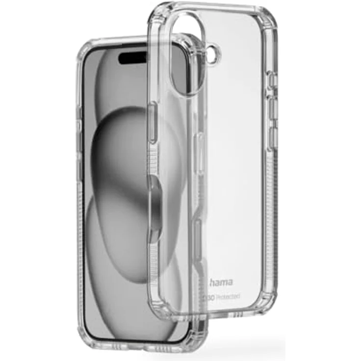 Hama Handyhülle „Extreme Protect“ für Apple iPhone 16 (Bumper D3O-lizenziert, stoßfest, sturzsicher und bruchsicher, durchsichtige iPhone Hülle ohne Vergilben, Case für induktives Laden) transparent – Bild 1