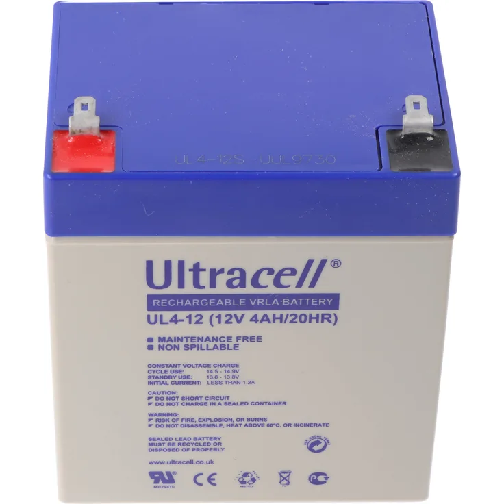 Ultracell UL4-12 12V 4Ah AGM Bleiakku, langlebiger Blei Gel Akku für Standardanwendungen