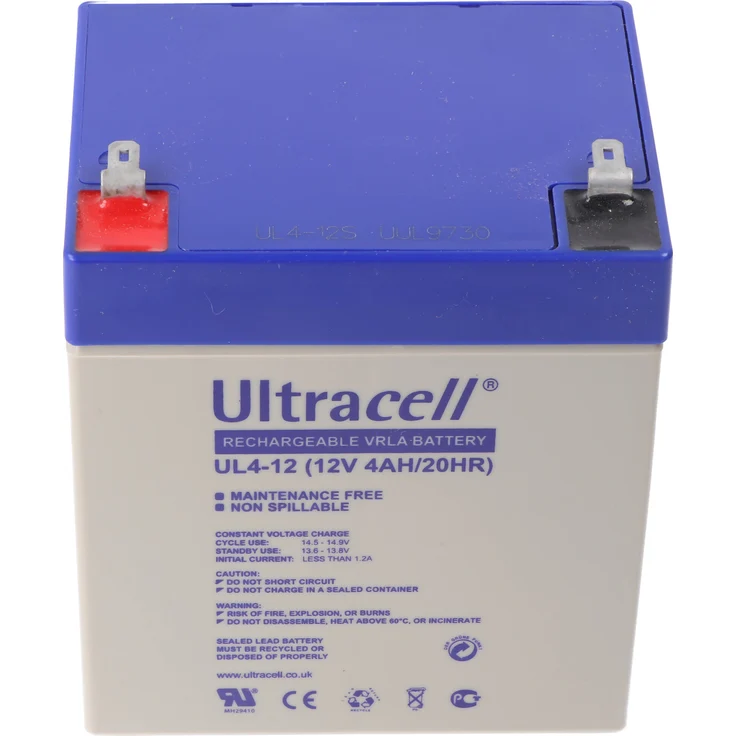 Ultracell UL4-12 12V 4Ah AGM Bleiakku, langlebiger Blei Gel Akku für Standardanwendungen