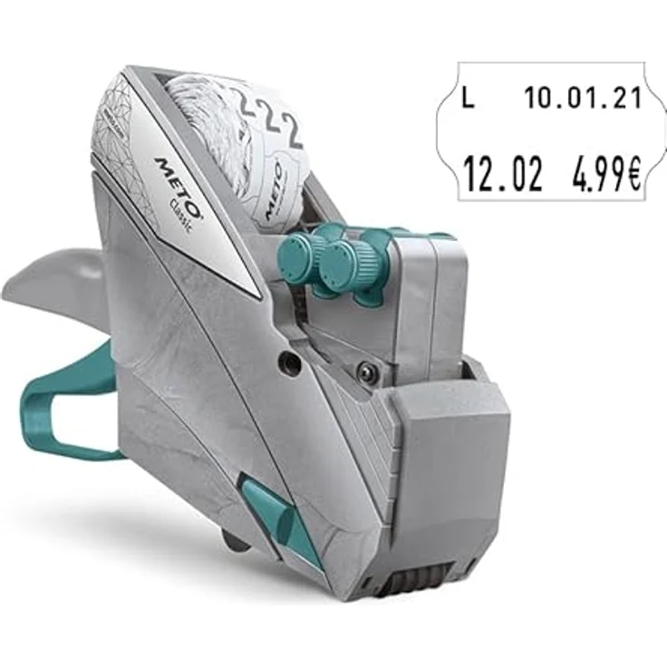 METO Preisauszeichnungsgerät Classic L, 2-zeiliges Beschriftungsgerät mit ergonomischem Griff, grau – Bild 3