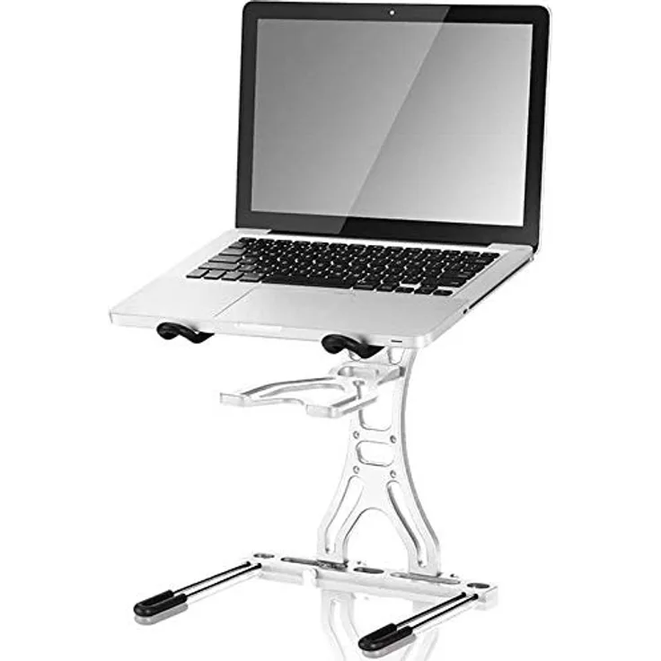Antoc L2 DJ Laptop Ständer - Weiß, Ergonomische Form, Robuste Konstruktion, Faltbar und kompakt, Einstellbar / Neigbar