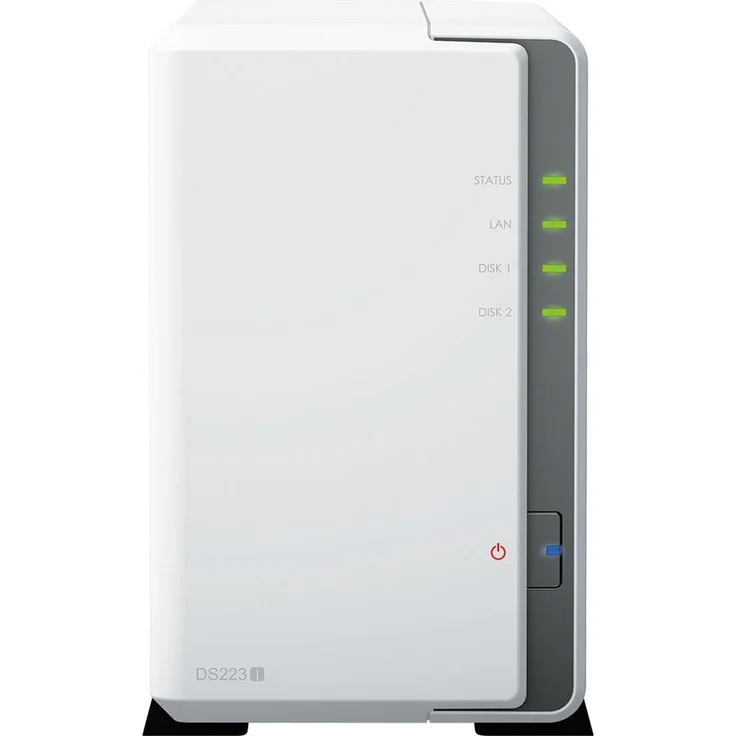 Synology DS223j RED, NAS mit 4 TB (2x 2TB), RAID-Unterstützung, energieeffizient, weiss