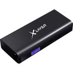 Xlayer Powerbank OffRoadMini (16000 mAh, 59.20 Wh), Schwarz - Powerbank mit Notstart-Funktion, LED-Leuchte und schützender Schutztasche