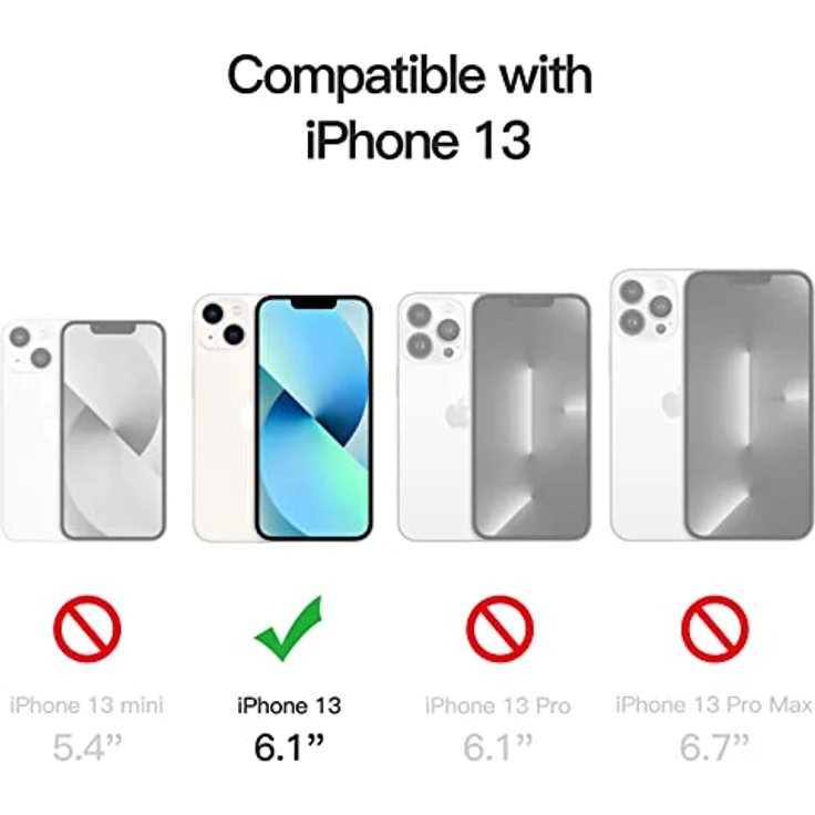 JETech Magnetische Hülle für iPhone 13, Durchsichtig, kompatibel mit MagSafe, kratzfest, mit erhöhtem Kamera- und Bildschirmschutz – Bild 2