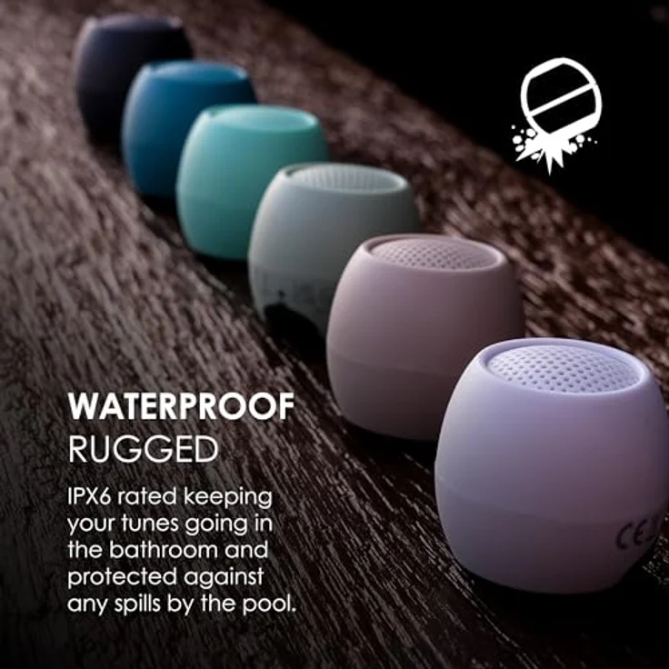 Boompods Zero Ocean, Tragbarer Bluetooth Lautsprecher mit IPX6 Wasserdichtigkeit, 5 Std Spielzeit, Mini Outdoor Musikbox mit Mikrofon, Blau – Bild 4
