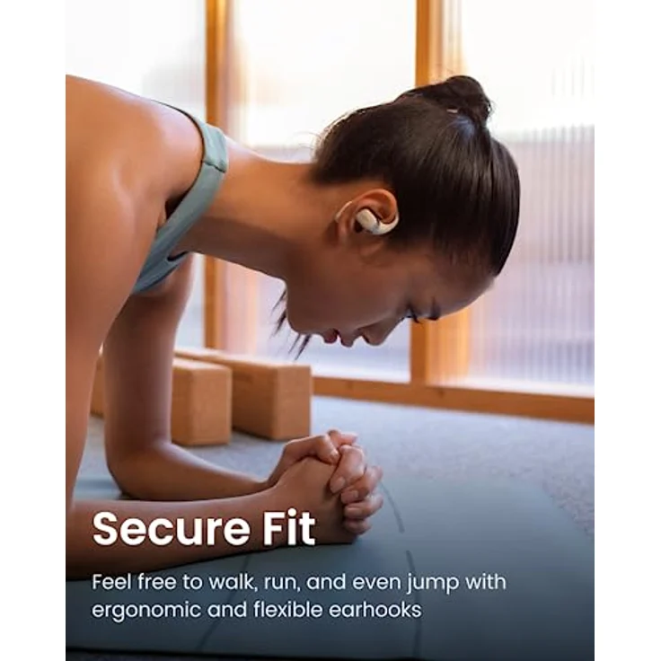 SHOKZ OpenFit True Wireless Earbuds (TWS), Open Ear Bluetooth Kabellose Kopfhörer, Audio-Exzellenz mit OpenBass Algorithmus, 28 Stunden Laufzeit, Begleiter bei Büroarbeit/Freizeit/Sports, Beige – Bild 4