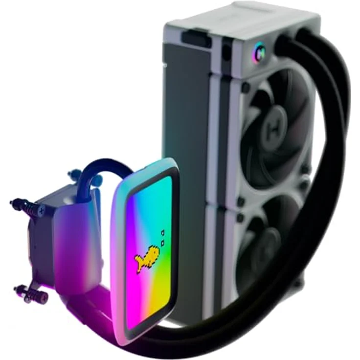 HYTE Q60 THICC 240mm FAN-HYTE-Q60-BW, Komplettwasserkühlung mit 240 mm Radiator, LCD IPS Panel, schwarz – Bild 2