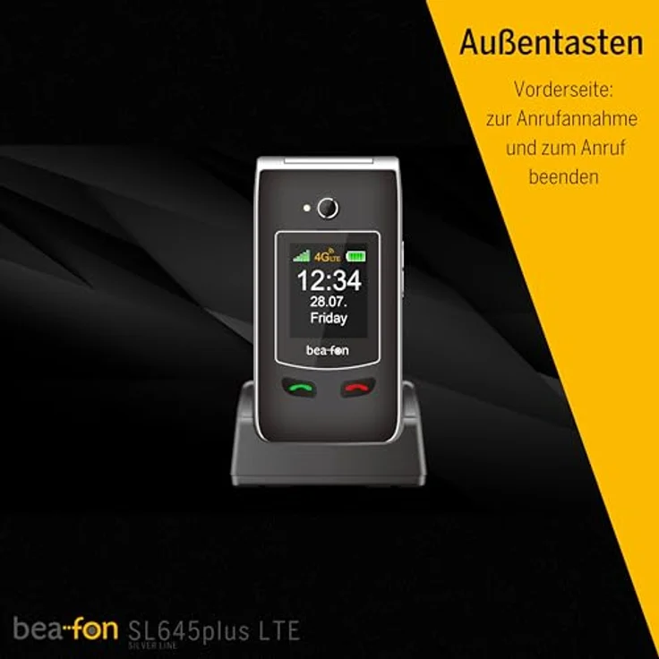 Beafon SL645plus LTE, Klapphandy mit 3 MP Kamera, 2.8" Display, 1000 mAh, Schwarz/Silber, Single SIM – Bild 5