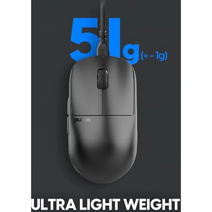 Pulsar Gaming Gears X2H Wired Gaming-Maus, ergonomisches Design mit PAW3395-Sensor, ultraleicht, schwarz – Bild 3