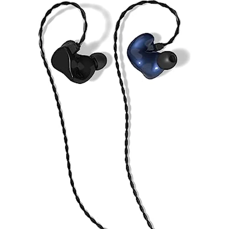 InEar StageDiver SD-3, 3-Wege InEar Kopfhörer mit 3 Treibern, schwarzes Gehäuse mit blau metallic Innenohrteil, geräuschdämpfend, 140 cm Kabel, inklusive Hardcase und Ohrpolster – Bild 2