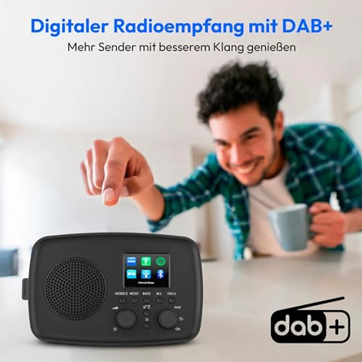 MEDION Internetradio IRE-1, DAB+ & WLAN, Bluetooth, spritzwassergeschützt, mit Wecker und Spotify Connect, schwarz – Bild 3
