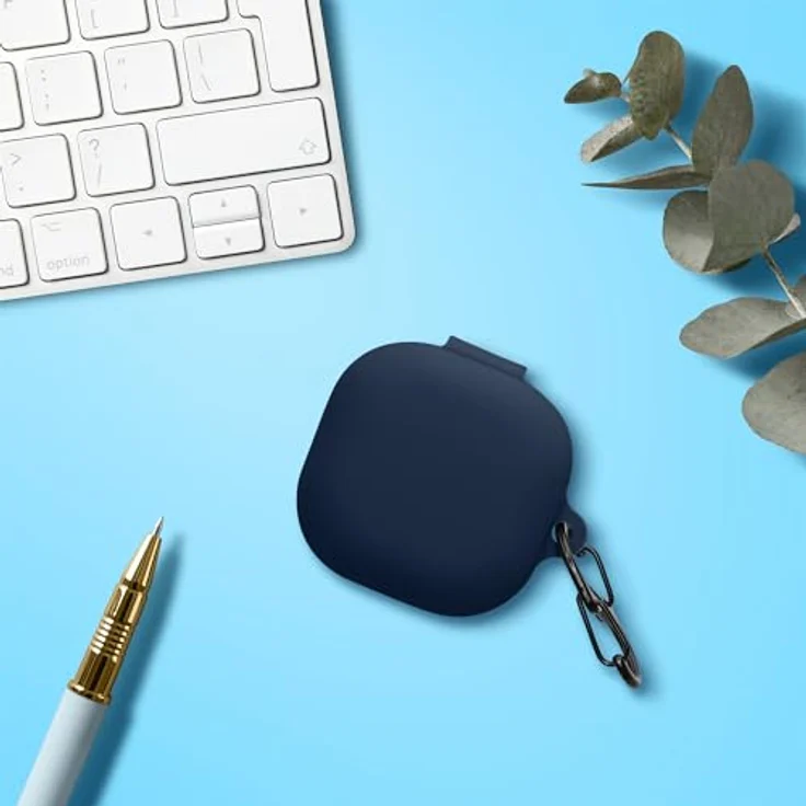 kwmobile Hülle kompatibel mit Samsung Galaxy Buds FE Kopfhörer - Silikon Schutzhülle Etui Case Cover Schoner in Dunkelblau – Bild 4