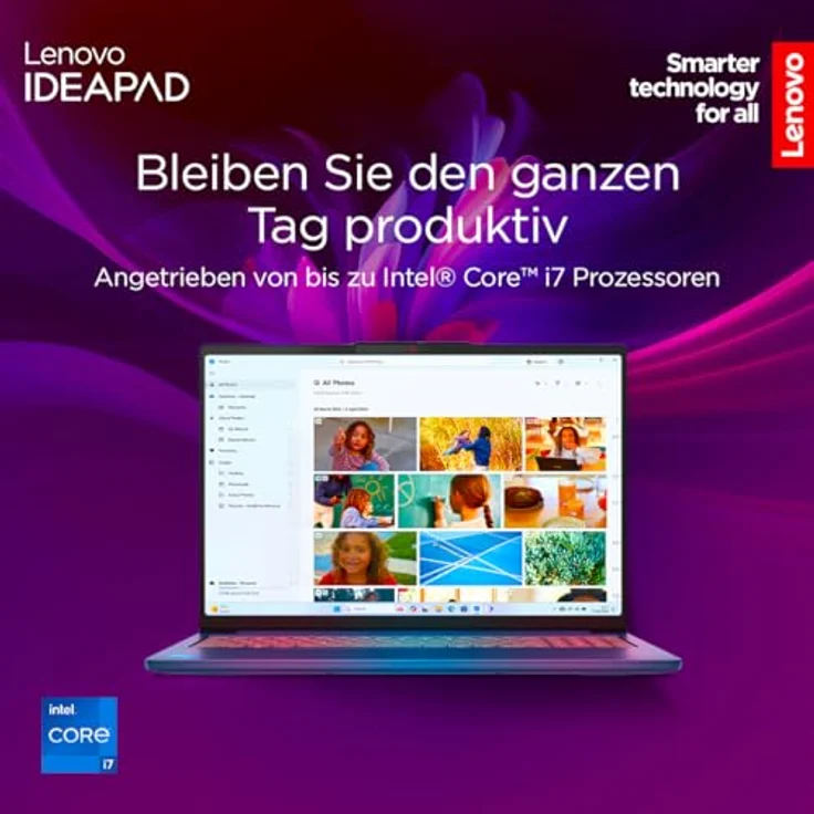 Lenovo IdeaPad Slim 5i Laptop | 14" OLED WUXGA Display, Intel Core i7-13620H, 16GB RAM, 512GB SSD, Windows 11 Home, QWERTZ, Luna Grau, 3 Monate Premium Care – Bild 2