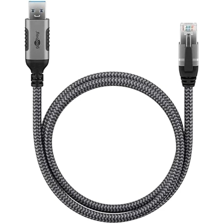 Goobay 70693 USB-A auf RJ45 Ethernet CAT 6 Kabel für stabile kabelgebundene Internetverbindung mit Router/Modem/Netwerk Switch/Ersetzt USB auf RJ45 Adapter / 1 Gbit/s / 7,5 Meter – Bild 2