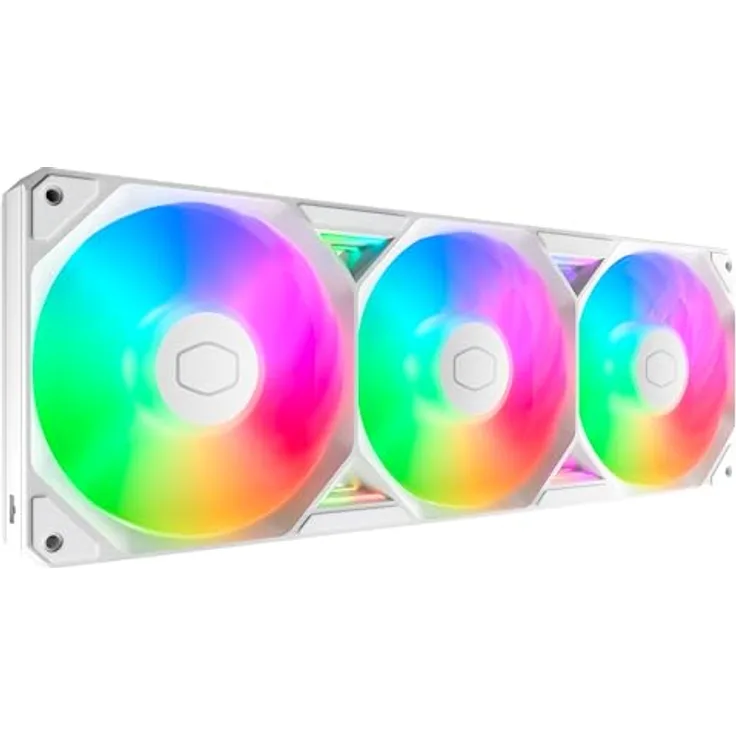 Cooler Master SickleFlow Edge 360 ARGB, 360 mm Gehäuselüfter mit 3 PWM Luftern, 190 CFM Luftstrom, statischer Druck von 3,54 mmH2O, ARGB Gen 2-Beleuchtung, einfache Installation - Weiß
