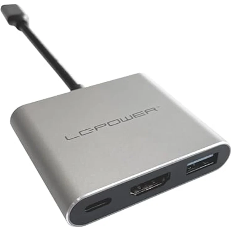 LC-Power LC-HUB-C-MULTI-4-V2 USB-C Hub mit HDMI, USB 3.0-Port, 100W Power Delivery, 5 Gbit/s Superspeed, Plug'n'Play – Bild 1