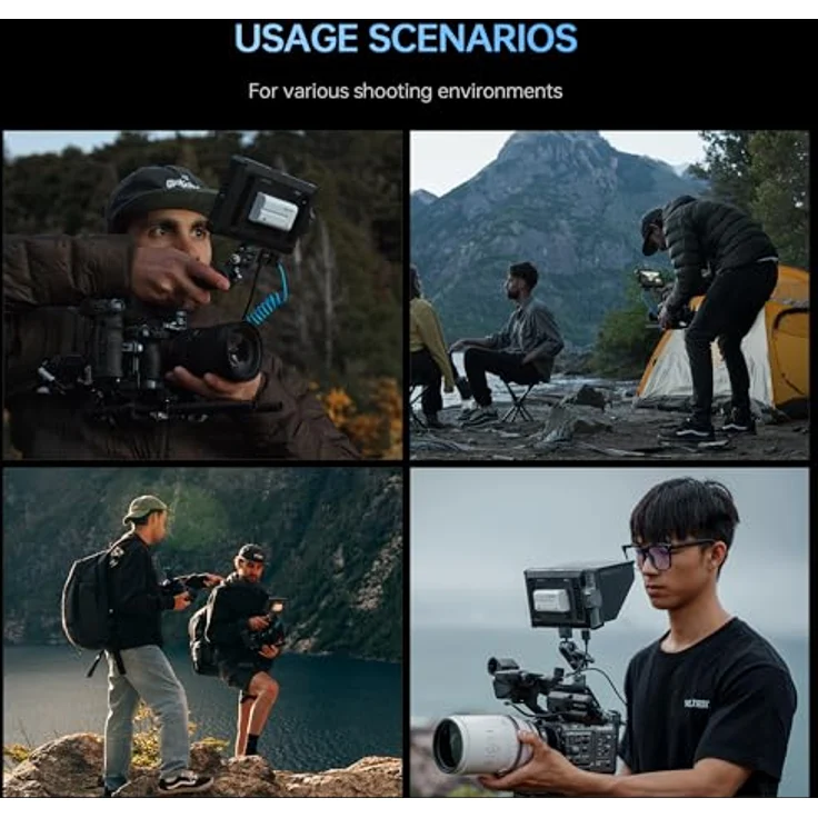 VILTROX DC-A1, 7" Full HD Touchscreen Kamera Field Monitor mit 2800 Nits, 4K HDMI Loop In/Out, 3D LUTs, Waveform, Focus Assist und Akku – Bild 9