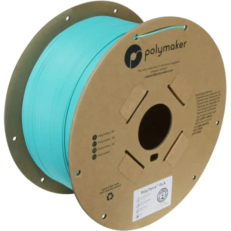 Polymaker PolyTerra PLA Arctic Teal, 3D-Druckfilament aus Biokunststoff, 1.75mm, 3kg, druckt wie PLA – Bild 1