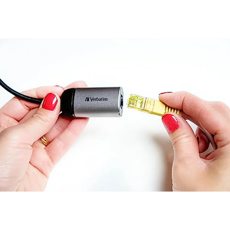 Verbatim USB-C auf Gigabit Ethernet Adapter, für USB-C-fähige Laptops, Notebooks, MacBooks uvm, kompaktes Design, USB-C zu GbE, USB-C Netzwerk-Adapter, inkl. 10 cm USB-C-Kabel – Bild 5
