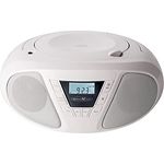 Reflexion CDR614 - Boombox mit CD und UKW-Radio - mit Handy Musik abspielen per AUX - batteriebetrieb möglich - weiß