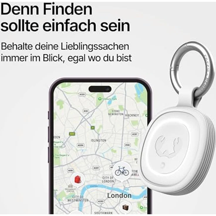 Hama Schlüsselfinder 4er Set, Bluetooth Item Finder für Apple "Wo ist"-App, Weiß – Bild 2