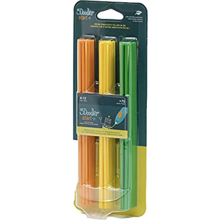 3Doodler Start Plastic Blister Pack, 75 Stränge in Orange, Gelb und Grün, 620 ft extrudiertes Filament, für 3D-Stifte ab 6 Jahren, Collection 2 – Bild 2