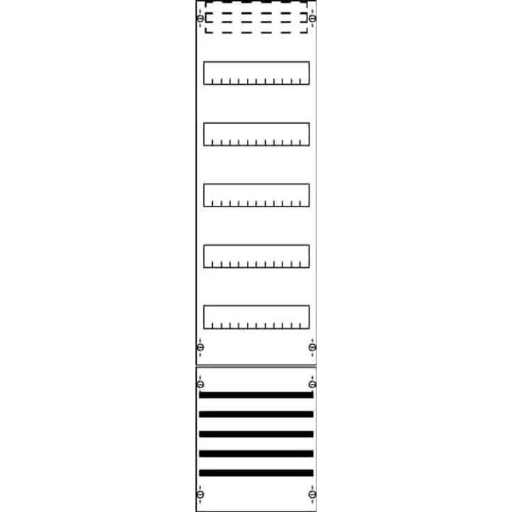 ABB Striebel & John FV17S Verteilerfeld m. SaS 7RE, 1050 mm hoch, unbestückt, 5 DIN-Schienen