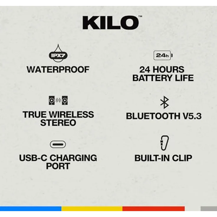 Skullcandy Kilo Compact Wireless Speaker, Bluetooth Lautsprecher mit 24 h Akkulaufzeit, IPX7 wasserdicht, Weiss – Bild 2