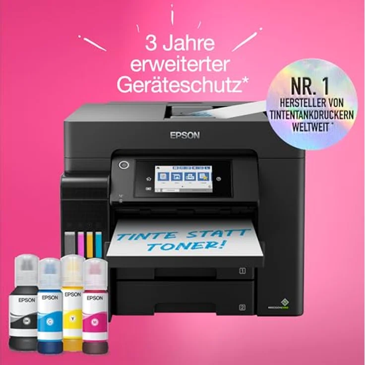 EPSON EcoTank ET-5855 Inkjet Colour Multifunction Printer 32ppm (C11CJ29406), Schwarz, Wireless, Duplex-Druck – Bild 6