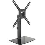 Barkan Tischplatte TV Standfuss TV Wandhalterung 29-58 Zoll Schwenkbar & Neigbare TV Ständer, hält bis 25Kgs, Patentiert, Gehärtetes Glas, für LED OLED LCD, Max. VESA 600x400