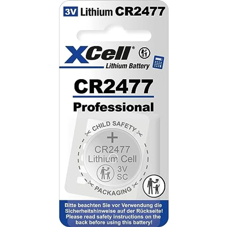 XCell Lithium-Knopfzelle CR2477 Lithium 3V / 950mAh 1er Blister – Bild 1