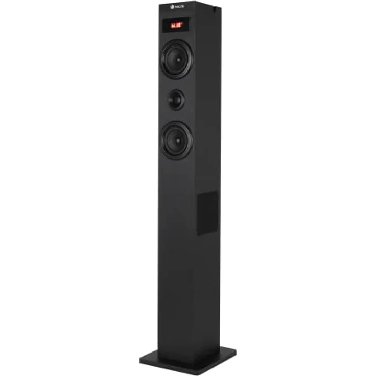 NGS Sky Charm - 50W Bluetooth Sound Tower mit Fernbedienung, Optischem Eingang, USB, FM Radio und AUX IN (SKYCHARM 2.1) in Hochwertigem Material - Schwarz